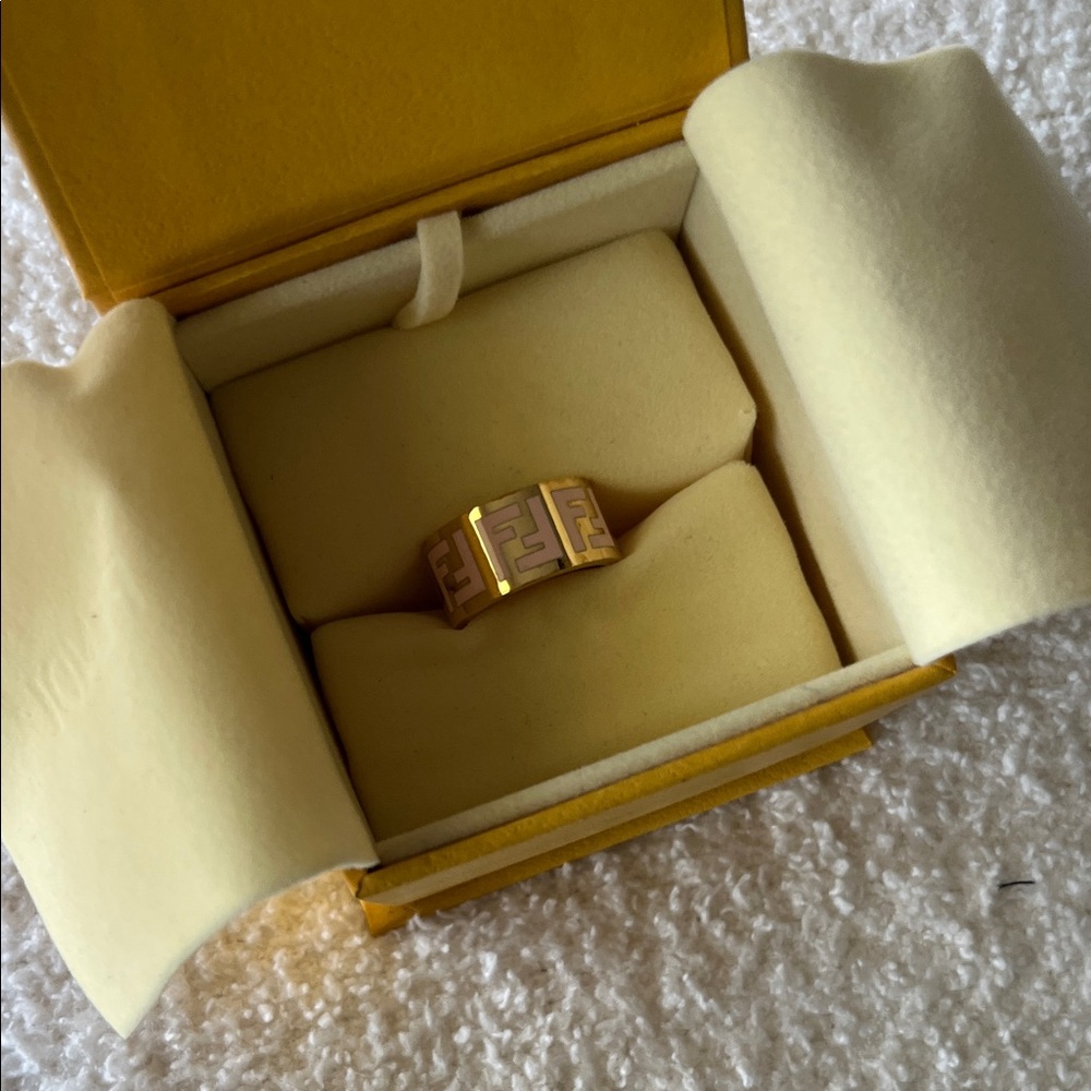 Fendi Gold and Pink Ring